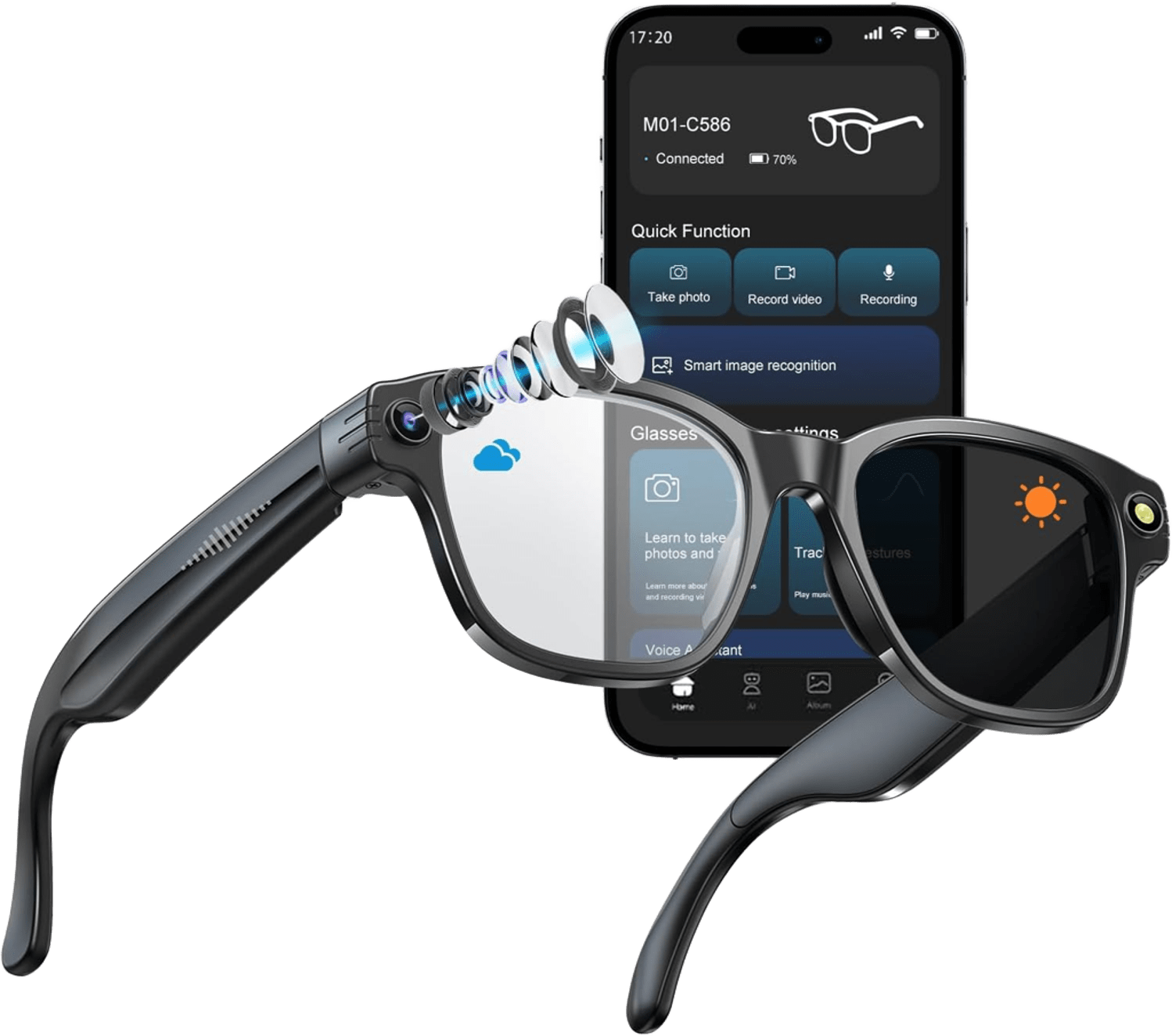 Lunettes intelligentes IA – Aura Vision OptiMind Gen2